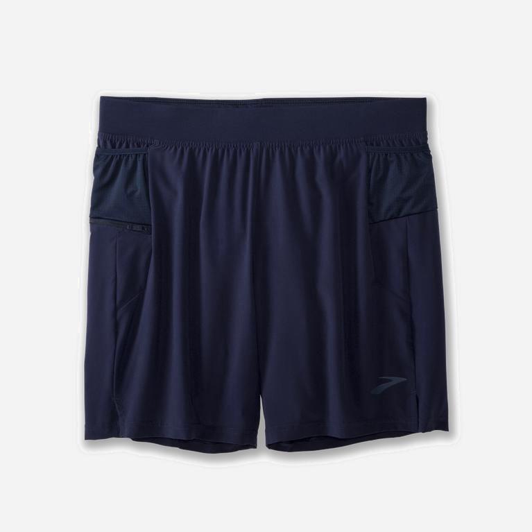 Brooks Sherpa 7 2-In-1 Løpeshorts Herre Pris - Marineblå - Norge (WGF924658)